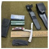3 Pocketknives,Multi Tool,2 Knife Sheaths