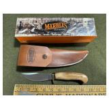 Marbles Woodcraft Burl Maple Knife with Sheath