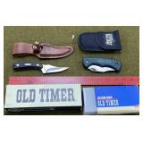 Old Timer Sheath Knife & Pocketknife