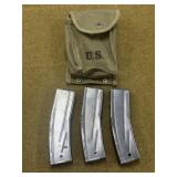 3-30 rnd M1 Carbine Mags,Mag Pouch,60 rnds Ammo