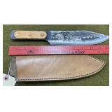 Custom Fighting Knife & Leather Sheath