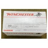 100 rnds Winchester .38 Spl Ammo