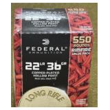 550 rnds Federal .22 LR Ammo