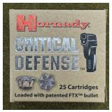 25 rnds Hornady .38 Spl +P Ammo
