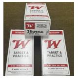 150 rnds Winchester .38 Spl Ammo