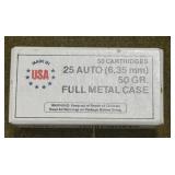 50 rnds Winchester .25 Auto Ammo