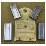 4-15 rnd M1 Carbine Mags,Mag Pouch,60 rnds Ammo