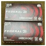 100 rnds Federal .38 Spl Ammo