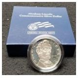 2009 Proof Silver Dollar "A. Lincoln" w/