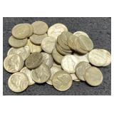 (40) AU Silver War Nickels