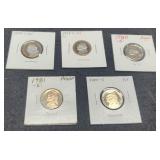 (5) Proof J. Nickels 1979-S - 2001-S
