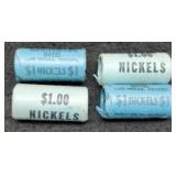 (4) $1 Rolls Las Vegas J. Nickels w/