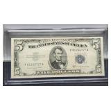 1953B $5 Silver Certificate Note XF