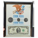 1976 Bicentennial Framed Display w/