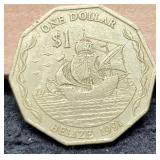 1991 Belize One Dollar