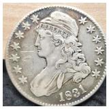 1831 Capped Bust Half Dollar VG8