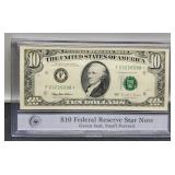 1995 $10 FR Star Note Unc. Slab