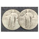 (2) Standing Liberty Quarters 1929-S, 1930-S