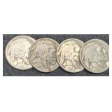 (4) Buffalo Nickels 1920, 26, 27, 28