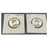 (2) BU W. Quarters 1945-D Choice, 1946-S Gem