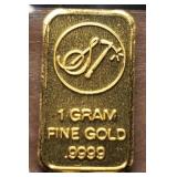 1 Gram .9999 Gold Bar