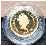 1986 1/10 Oz. Fine Gold Australian Nugget