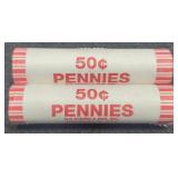 (2) BU Rolls 2009-D L. Cents Presidency