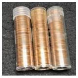 (3) Rolls BU L. Cents 1955-P,D,S