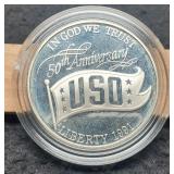 1991-S Proof Silver Dollar "USO" In Capsule