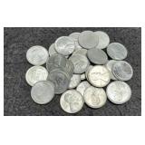 (30) 1943 Steel War Cents 5-P, 20-D, 5-S