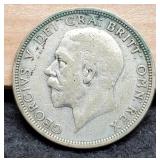 1933 U.K. 1 Florin 50% Silver/11.3 G