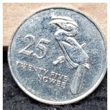1992 Zambia 25 Ngwee BU