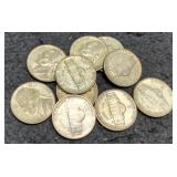 (10) S Mint Silver War Nickels