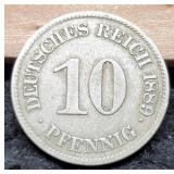1889 German 10 Pfennig