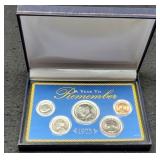 1973 5 Coin Unc. Year Set w/ Case