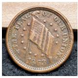 1863 Civil War Token "Shoot Him On The Spot"