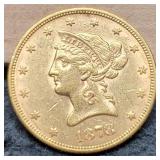 1878 $10 Gold Liberty Eagle AU