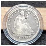 1873 Liberty Seated Half Dollar w/ Arrows VF