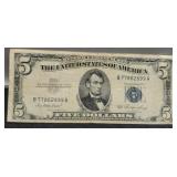 1953 $5 Silver Certificate Note