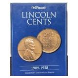1909-1958 L. Cent Album w/ 58 Different Coins