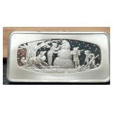 1 Troy Oz. Silver Bar 1974 Christmas