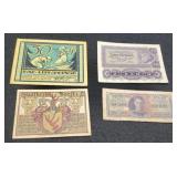 (4) Vintage Foreign Notes