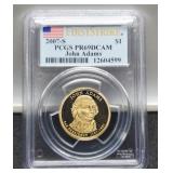 2007-S Slab Proof J. Adams Presidential Dollars