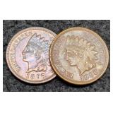 (2) XF Indian Head Cents 1897, 1898