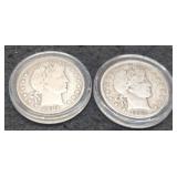 (2) Barber Half Dollars
