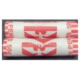 (2) BU Rolls 2009-D L. Cents Log Cabin