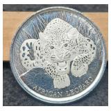 1 Troy Oz. Silver 2017 Ghana 5 Cedis