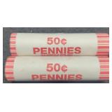 (2) BU Rolls 2009-D L. Cents Presidency