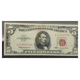 1963 $5 Red Seal Note XF