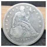 1860-O Liberty Seated Dollar VG8